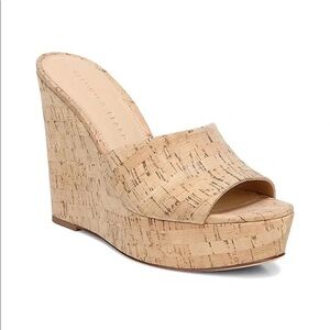 Veronica Beard Dali Cork Platform Wedge Sandals